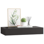 Floating Wall Shelf with Drawer Black 48x25x8 cm 288205