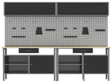 Work Bench Set 8 pcs Black and Grey 200 x 55 x 200 cm Steel 3321498