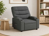 Recliner Massage Chair Dark Grey 75 x 93 x 102 cm Fabric 42051287