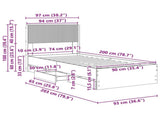 Bed Frame with Storage and Headboard Smoked Oak 90 x 200 cm 3414339