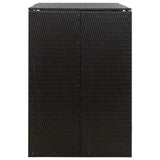 Double Wheelie Bin Shed Black 140x80x117 cm Poly Rattan 319861