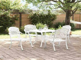 Garden Table Set 5 pcs White Cast Aluminium 3334730
