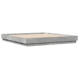Bed Frame with LED without Mattress Concrete Grey 200x200 cm 3209768