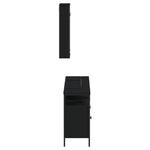 ZNTS 3 Piece Bathroom Furniture Set Black Engineered Wood 3214785