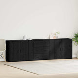 Sideboard Black Oak 240 x 33 x 70 cm Engineered Wood 3333082