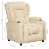 Recliner Chair Cream Fabric 339057