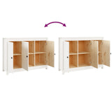 ZNTS Sideboard White 100x35x74 cm Solid Wood Pine 814560