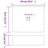 Countertop Basin Multicolour Rectangular 46x35.5x13 cm Ceramic 155074