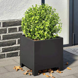 Garden Planters 2 pcs Black 30x30x30 cm Steel 851186