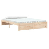 Bed Frame without Mattress Solid Wood 150x200 cm King Size King Size 814954