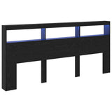 Headboard Black Oak 220 x 17 x 102 cm Engineered Wood 886258