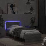 Bed Frame without Mattress with LED Lights Grey Sonoma 90x190 cm Single 838839