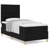 Box Spring Bed with Headboard Black 80 x 200 cm Fabric 3339576