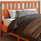 Headboard Wax Brown 135 cm Solid Wood Pine 844293