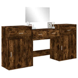4 Piece Dressing Table Set Smoked Oak Engineered Wood 3276529