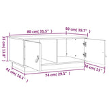 Coffee Table Black 80x50x35 cm Solid Wood Pine 818254