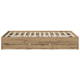 Bed Frame with Storage Artisan Oak 150 x 200 cm Engineered wood 3445763