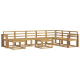 Outdoor Sofa Set 9 pcs White Solid Acacia Wood 3388088