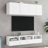5 Piece TV Wall Units White Engineered Wood 3216511
