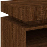 Bedside Cabinet with LED Lights Brown Oak 40x39x48.5 cm 836796