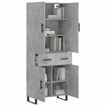 Highboard Concrete Grey 69.5x34x180 cm Engineered Wood 3198173