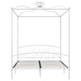 Bed Frame without Mattress with Canopy White 160x200 cm Metal 284472