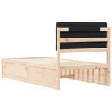 Bed Frame with Upholstered Headboard Black 90 x 200 cm 877796
