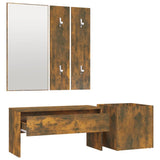 Hallway Furniture Set Smoked Oak Engineered Wood 3120197