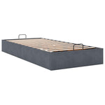 Ottoman Bed Frame No Mattress Dark Grey Single Velvet 3310998