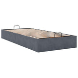 Ottoman Bed Frame No Mattress Dark Grey Single Velvet 3310998