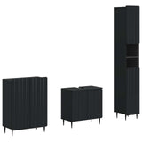 3 Piece Bathroom Cabinet Set ZWOLLE Black Engineered Wood 3417433