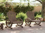 Garden Adirondack Chair Set of 2 Burnt wood Solid Fir Wood Medium 365092