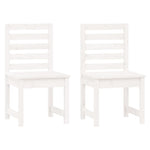 7 Piece Garden Dining Set White Solid Wood Pine 3154708