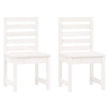 7 Piece Garden Dining Set White Solid Wood Pine 3154708