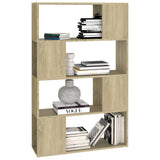Book Cabinet Room Divider Sonoma Oak 80x24x124.5 cm Engineered Wood 809137