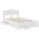 Bed Frame with Headboard White 120 x 190 cm Engineered Wood 3413220