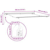 Retractable Awning Black 350 x 250 cm Polyester and Aluminium 3330321