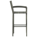 5 Piece Garden Bar Poly Rattan Grey 3064773
