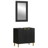 ZNTS 2 Piece Bathroom Furniture Set Black Engineered Wood 3309994