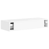 Wall-Mounted Side Table High Gloss White 87.5 x 34.5 x 17 cm 899179