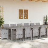 Garden Dining Set 15 pcs Light Grey Polt rattan 3378648