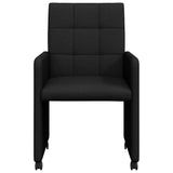 Dining Chairs with Wheels 2 pcs Black 58 x 65 x 94 cm Fabric 42017831