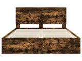 Bed Frame with Drawer Smoked Oak 120 x 200 cm Engineer Wood 3409486