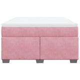 Box Spring Bed with Mattress Pink 140x200 cm Velvet 3285292