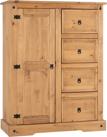 ZNTS Corona 1 Door 4 Drawer Low Wardrobe 100-101-020