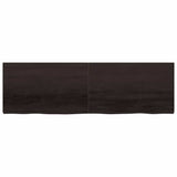 Table Top Dark Brown 200x60x cm Treated Solid Wood Oak 3156463