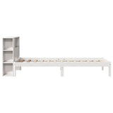 Bookcase Bed without Mattress White 100x200 cm Solid Wood Pine 3321566