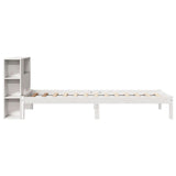 Bookcase Bed without Mattress White 100x200 cm Solid Wood Pine 3321566