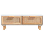 ZNTS Coffee Table White 80x40x30 cm Engineered Wood&Solid Wood Pine 345621