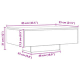 Coffee Table Artisan Oak 85x55x31 cm Engineered Wood 856403
